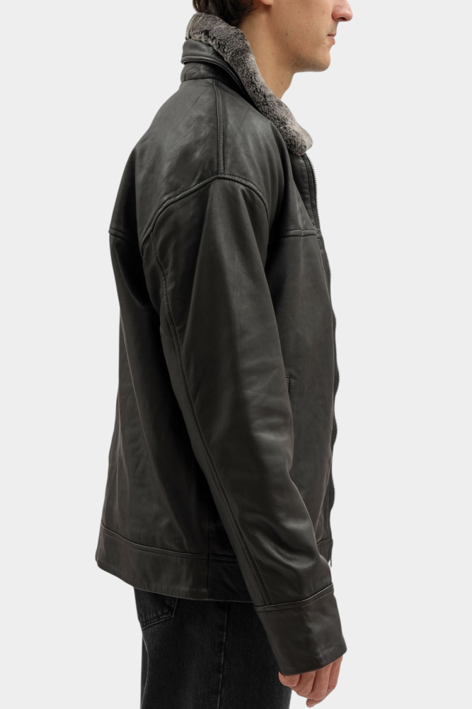 MU-M252-322 Куртка кожаная Mustang Черный