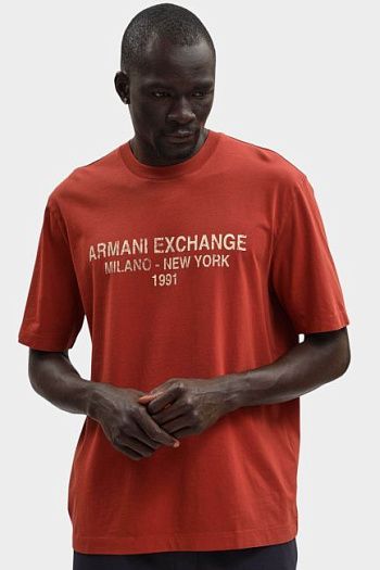 Футболка хлопковая красная Armani Exchange
