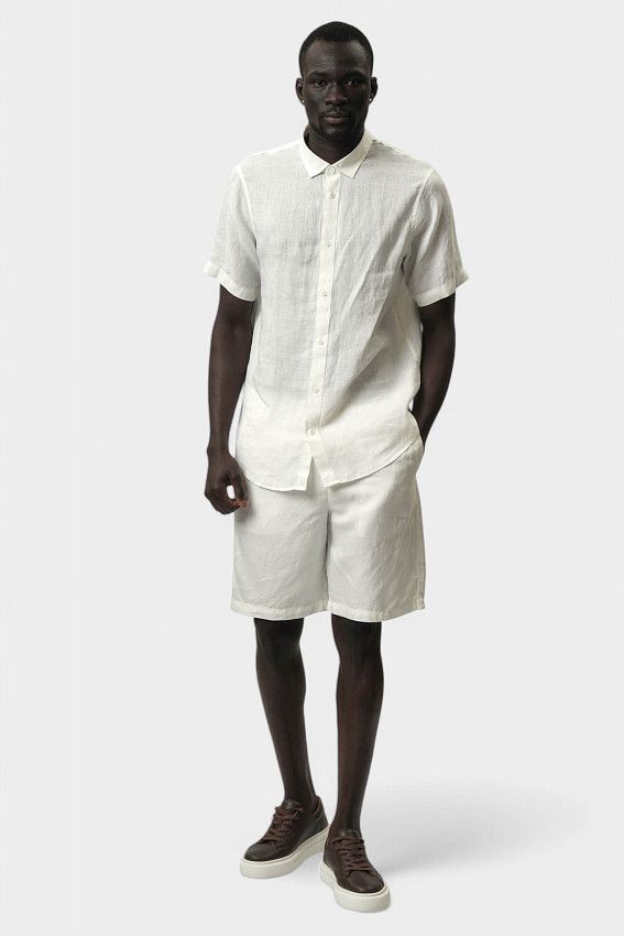 Рубашка льняная Armani Exchange Белый