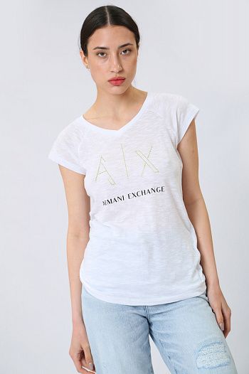 Футболка хлопковая белая Armani Exchange