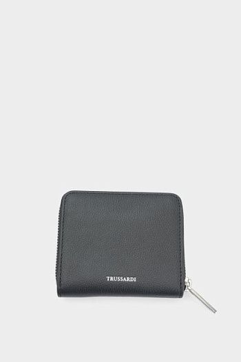 Кошелек кожаный серый Trussardi