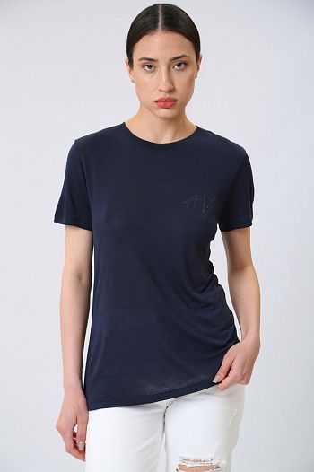 Футболка из вискозы синяя  Armani Exchange