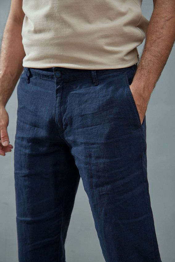 Брюки льняные Van Mich Синий