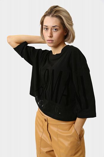 Футболка хлопковая черная Armani Exchange