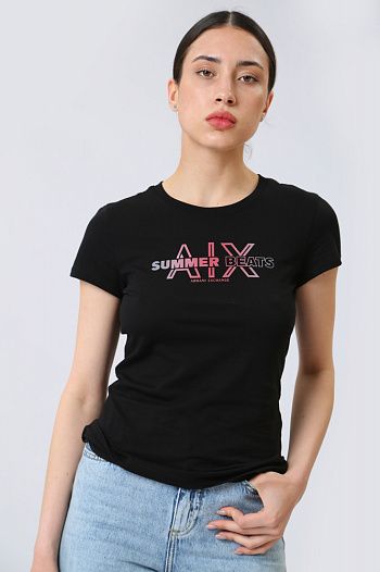 Футболка хлопковая черная Armani Exchange