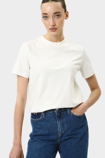 Футболка хлопковая молочная Calvin Klein Jeans
