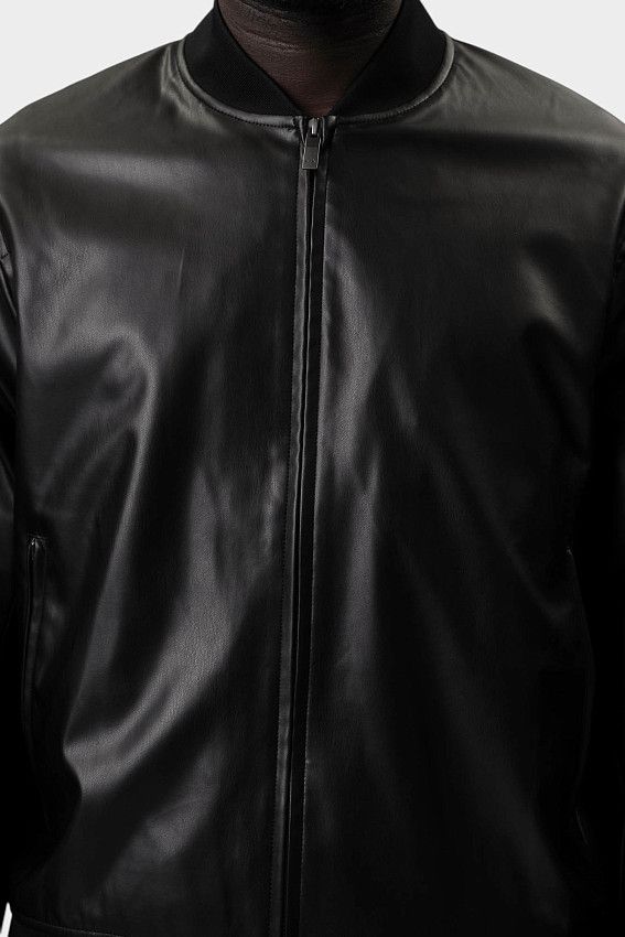 Бомбер кожаный Armani Exchange Черный
