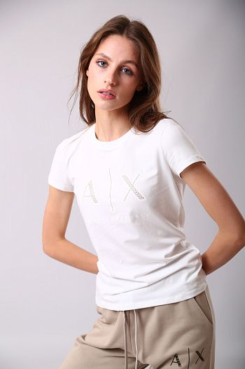 Футболка хлопковая белая Armani Exchange