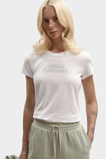 Футболка хлопковая белая Armani Exchange