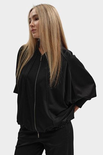 Свитшот вискозный черный Emporio Armani