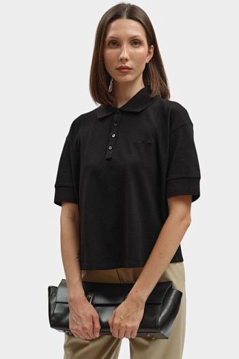 Поло с коротким рукавом хлопковое черное Armani Exchange