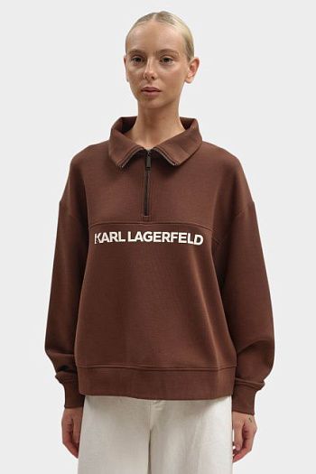 Свитшот из вискозы коричневое Karl Lagerfeld
