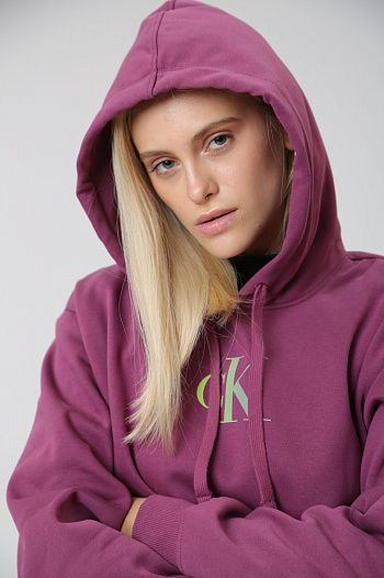 Худи хлопковое фиолетовое  Calvin Klein Jeans