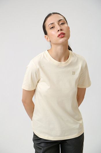 Футболка хлопковая бежевая Calvin Klein Jeans