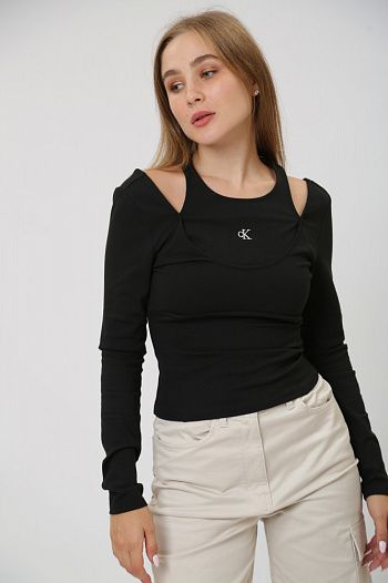Джемпер из вискозы черный   Calvin Klein Jeans