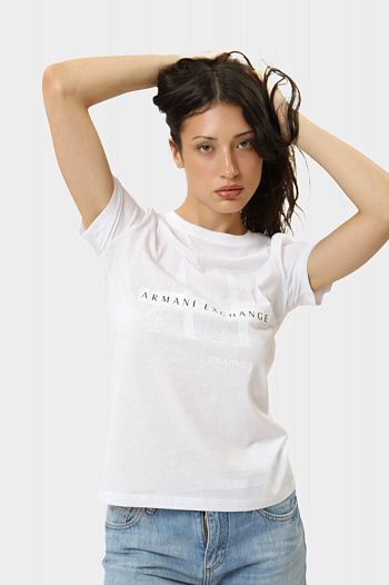 Футболка хлопковая белая Armani Exchange