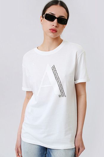 Футболка хлопковая белая Armani Exchange