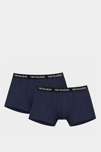 Комплект белья синий хлопковый Trussardi