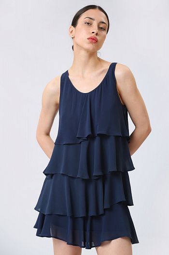 Платье из вискозы синее  Armani Exchange