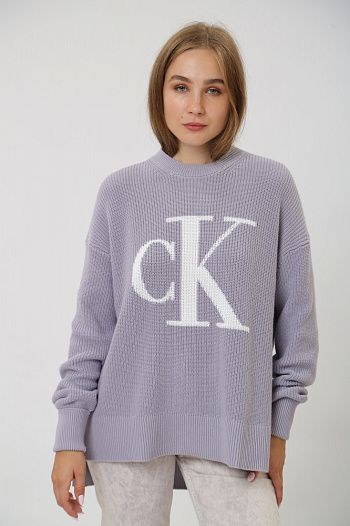 Джемпер хлопковый фиолетовый Calvin Klein Jeans