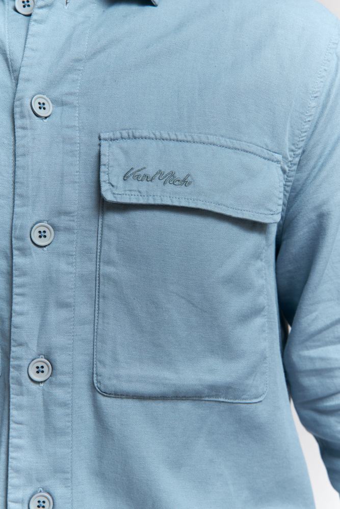 VM-OMA-55-444 Рубашка льняная Van Mich Голубой