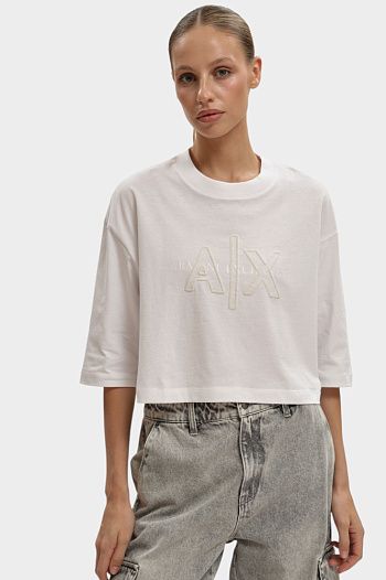 Футболка хлопковая белая Armani Exchange