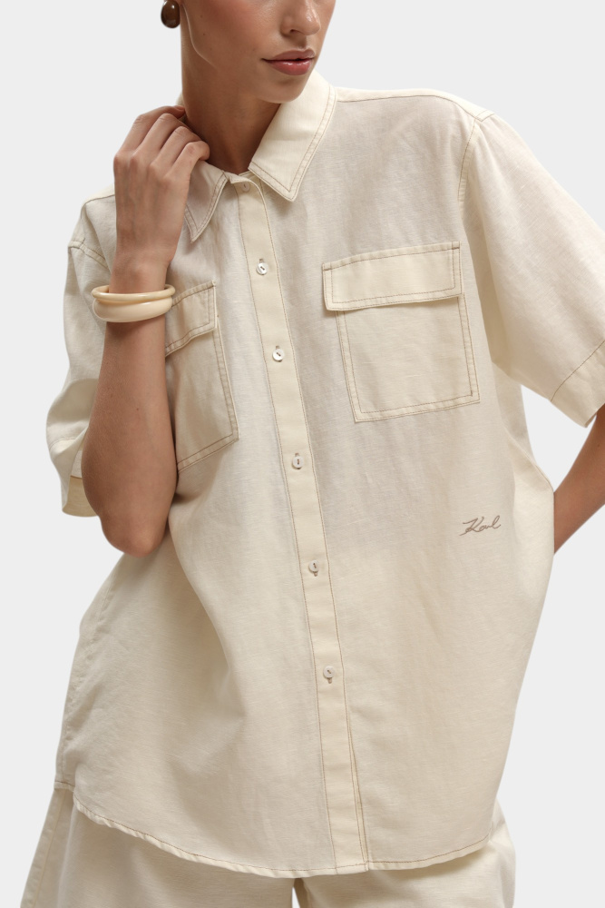 A2W11012 рубашка льняная karl lagerfeld 