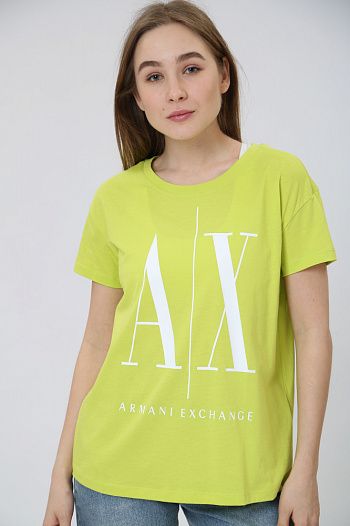 Футболка хлопковая салатовая Armani Exchange