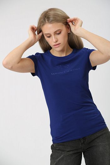 Футболка хлопковая синяя Armani Exchange