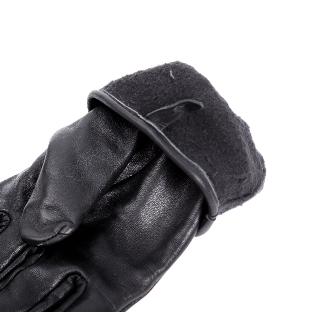 12125090_Black Перчатки кожаные Jack & Jones Черный