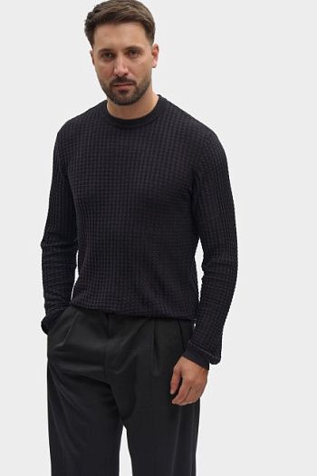 Джемпер шерстяной черный Emporio Armani