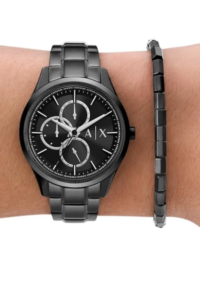 AX7154SET Набор часы+браслет AX  Armani Exchange Черный