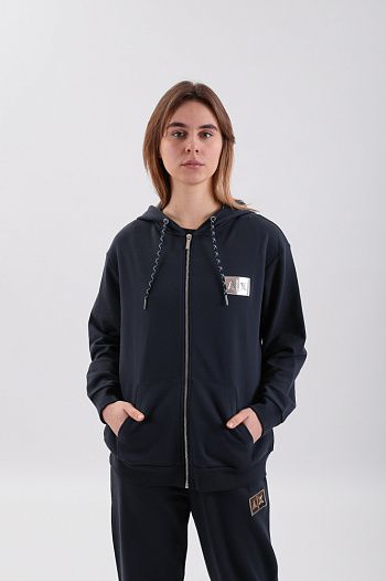 Толстовка хлопковая синяя Armani Exchange