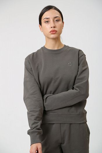 Свитшот хлопковый серый Trussardi