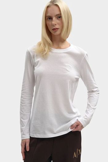Лонгслив хлопковый белый Armani Exchange