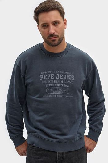 Свитшот хлопковый синий Pepe Jeans