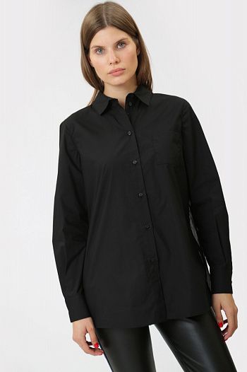 Рубашка с длинным рукавом хлопковая черная Armani Exchange
