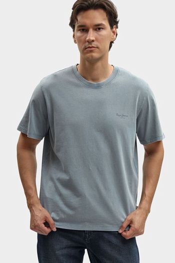 Футболка хлопковая голубая Pepe Jeans