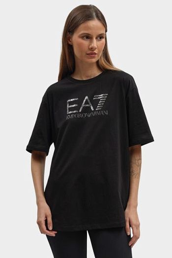 Футболка хлопковая черная EA7