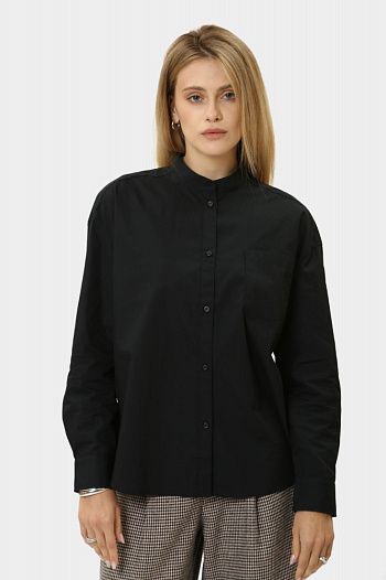Рубашка с длинным рукавом хлопковая черная Armani Exchange