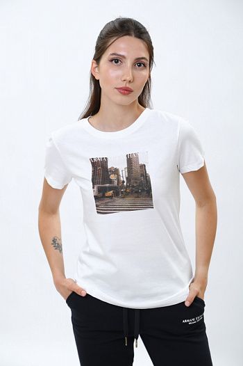 Футболка хлопковая белая Armani Exchange