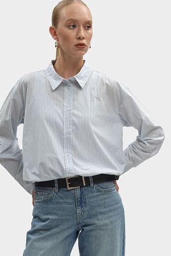 Рубашка хлопковая синяя Pepe Jeans