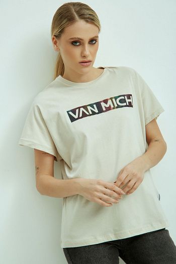 Футболка хлопковая бежевая Van Mich