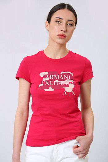 Футболка хлопковая красная Armani Exchange