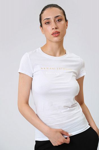 Футболка хлопковая белая Armani Exchange