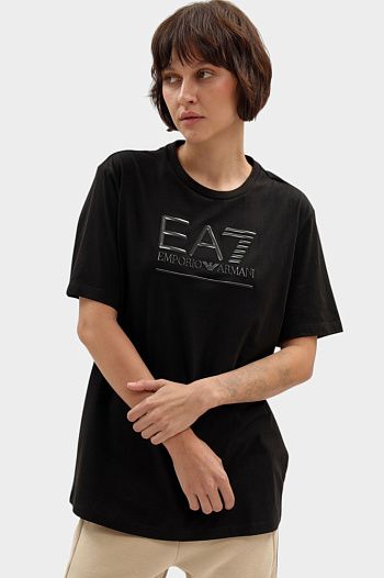 Футболка хлопковая черная EA7
