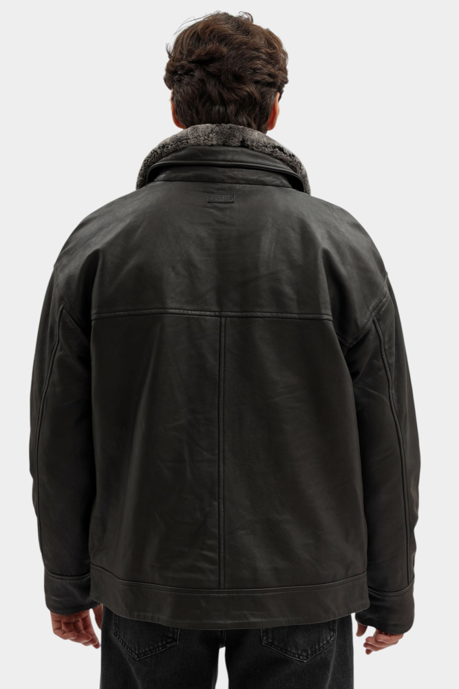 MU-M252-322 Куртка кожаная Mustang Черный