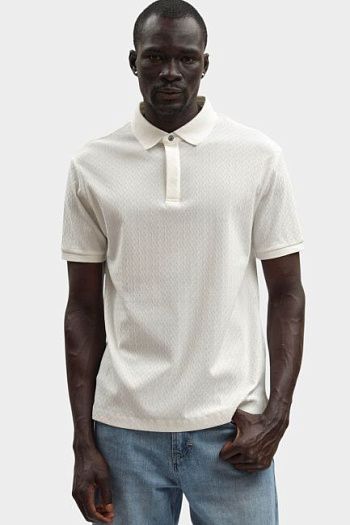Футболка поло хлопковая молочная Emporio Armani