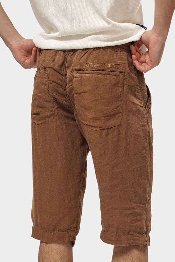 Шорты льняные Karl Lagerfeld Коричневый