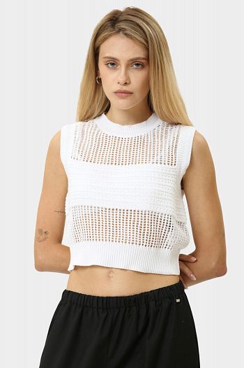 Топ хлопковый белый Armani Exchange